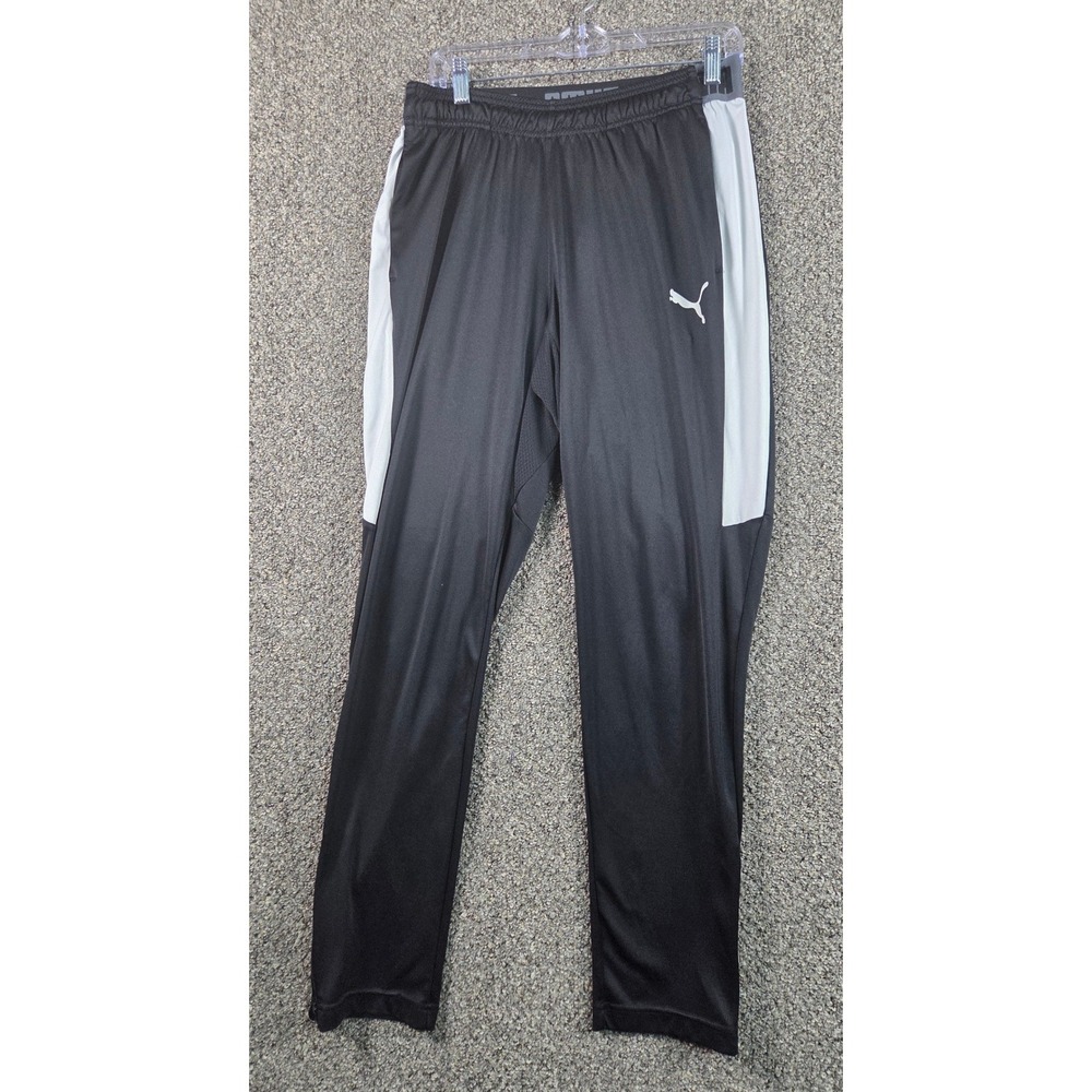 Puma Athletic Pants‎ Mens Large Black Sporty Fitness Lounge Wear Ankle Zip